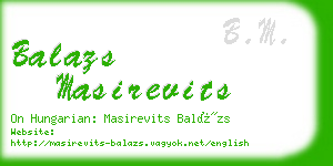 balazs masirevits business card